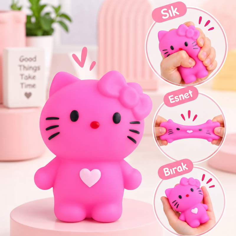 Hello Kitty Tasarımlı Squishy - 12'li Paket - Karışık Renk - Yumuşak Oyuncak - görsel 2